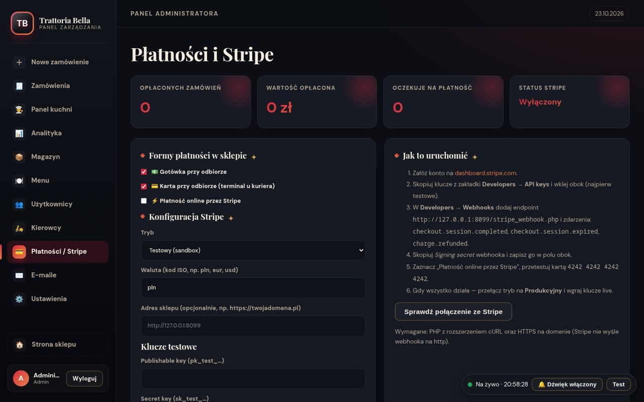 Formy płatności i konfiguracja Stripe